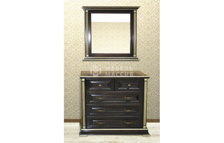 Комод и зеркало из серии Грета (сосна,резьба береза)